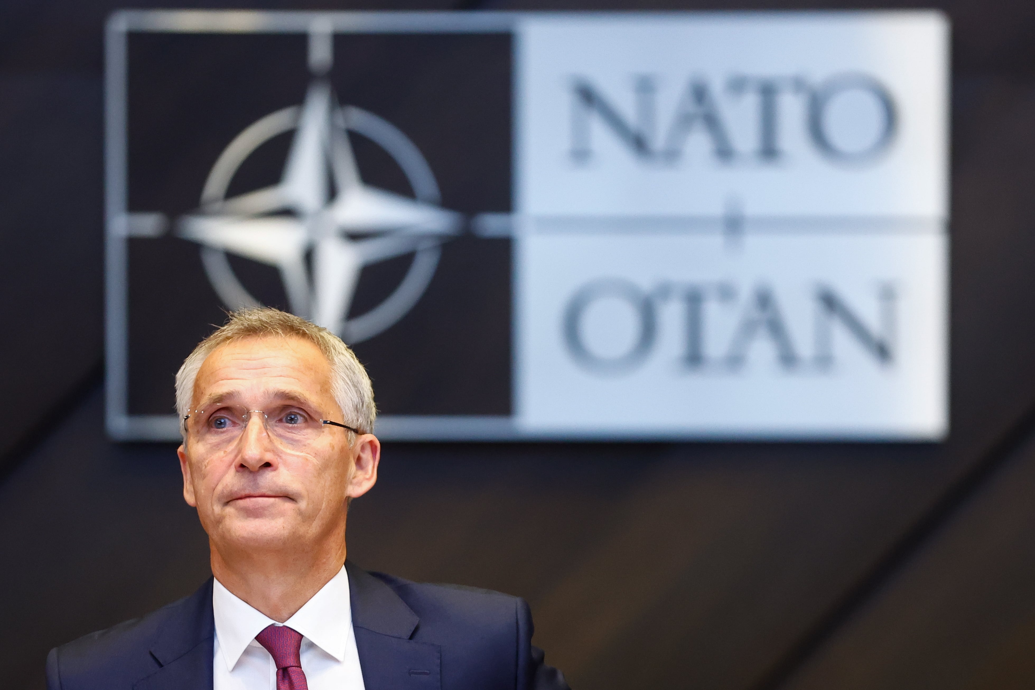 El secretario general de la OTAN, Jens Stoltenberg, durante la segunda jornada de la reunión que los ministros de Defensa de la OTAN celebran en Bruselas