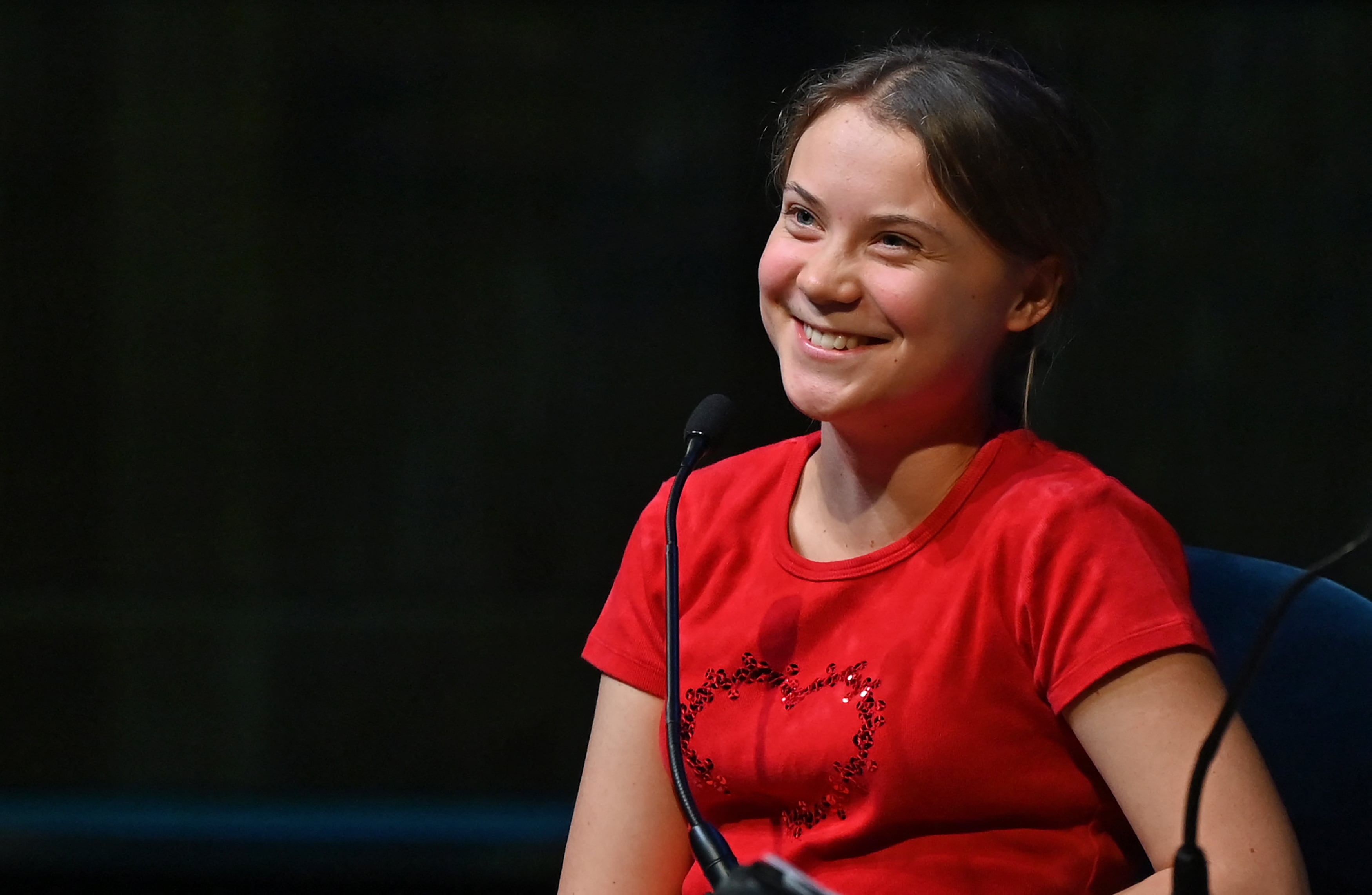 Greta Thunberg durante un evento.