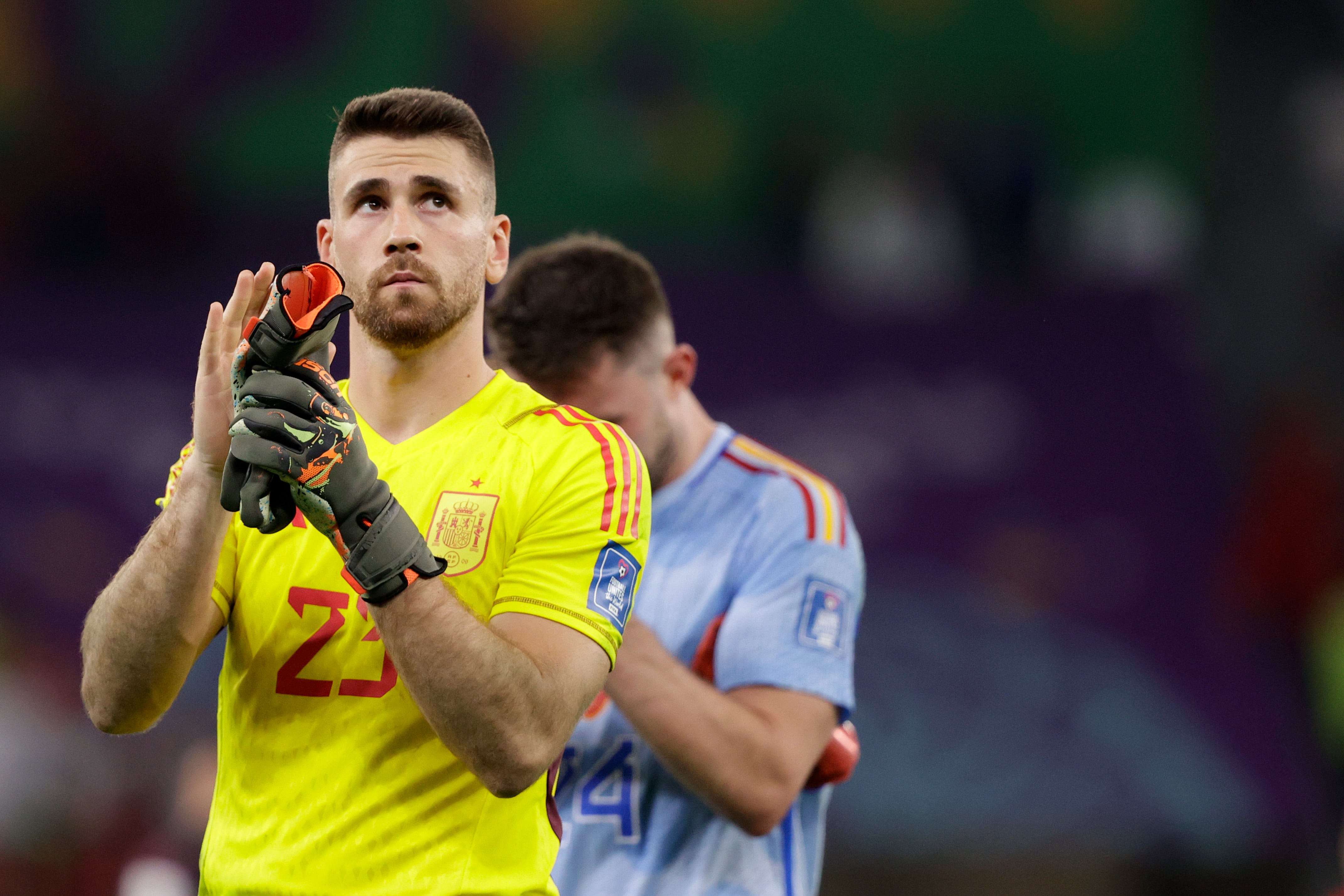 Unai Simón, tras la eliminación de España.