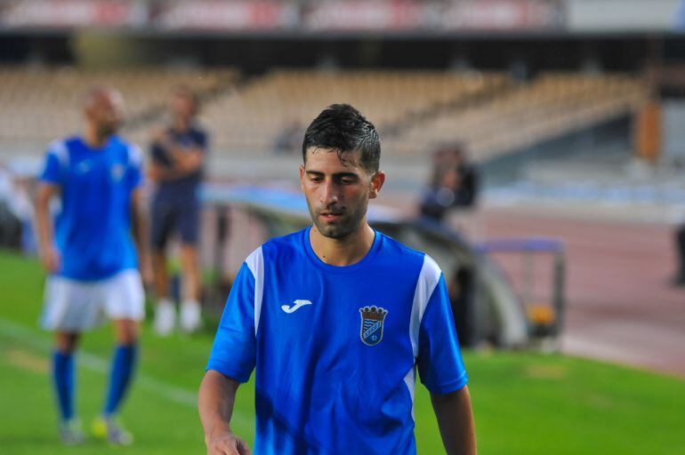 David Narváez, jugador del Xerez CD durante un pariido de liga esta temporada