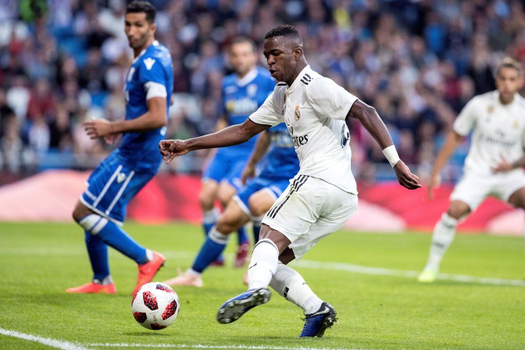 Vinicius, en una acción del partido