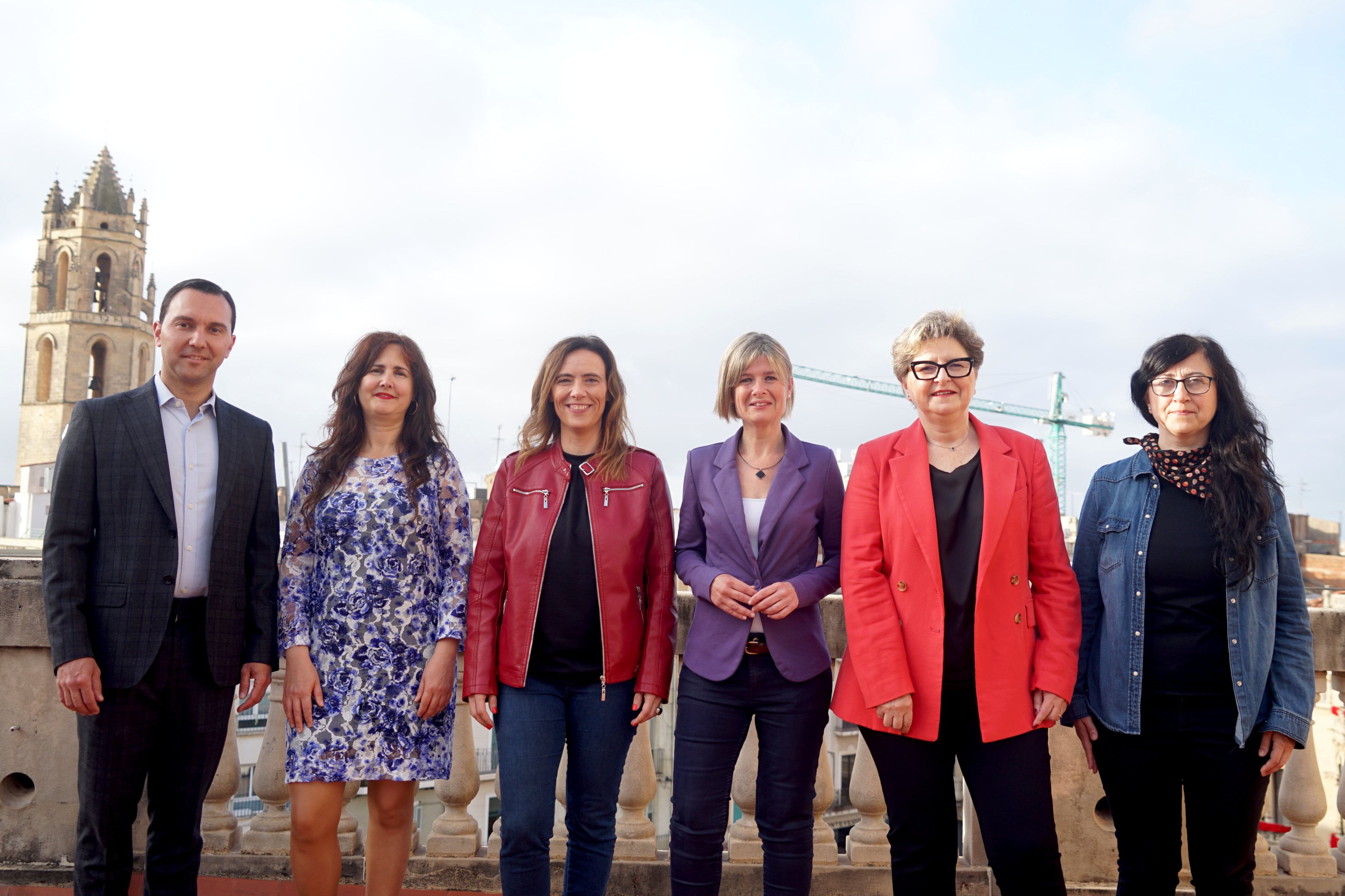 Alcaldables a les eleccions municipals de Reus: Daniel Rubio (Ara Reus), Débora García (Ciutadans), Sandra Guaita (PSC), Noemí Llauradó (ERC), Teresa Pallarès (Junts) i Mònica Pàmies (CUP)