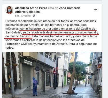 Las declaraciones que han provocado la reacción de la Federación de Inmigrantes de Lanzarote fueron publicadas en su página de Facebook