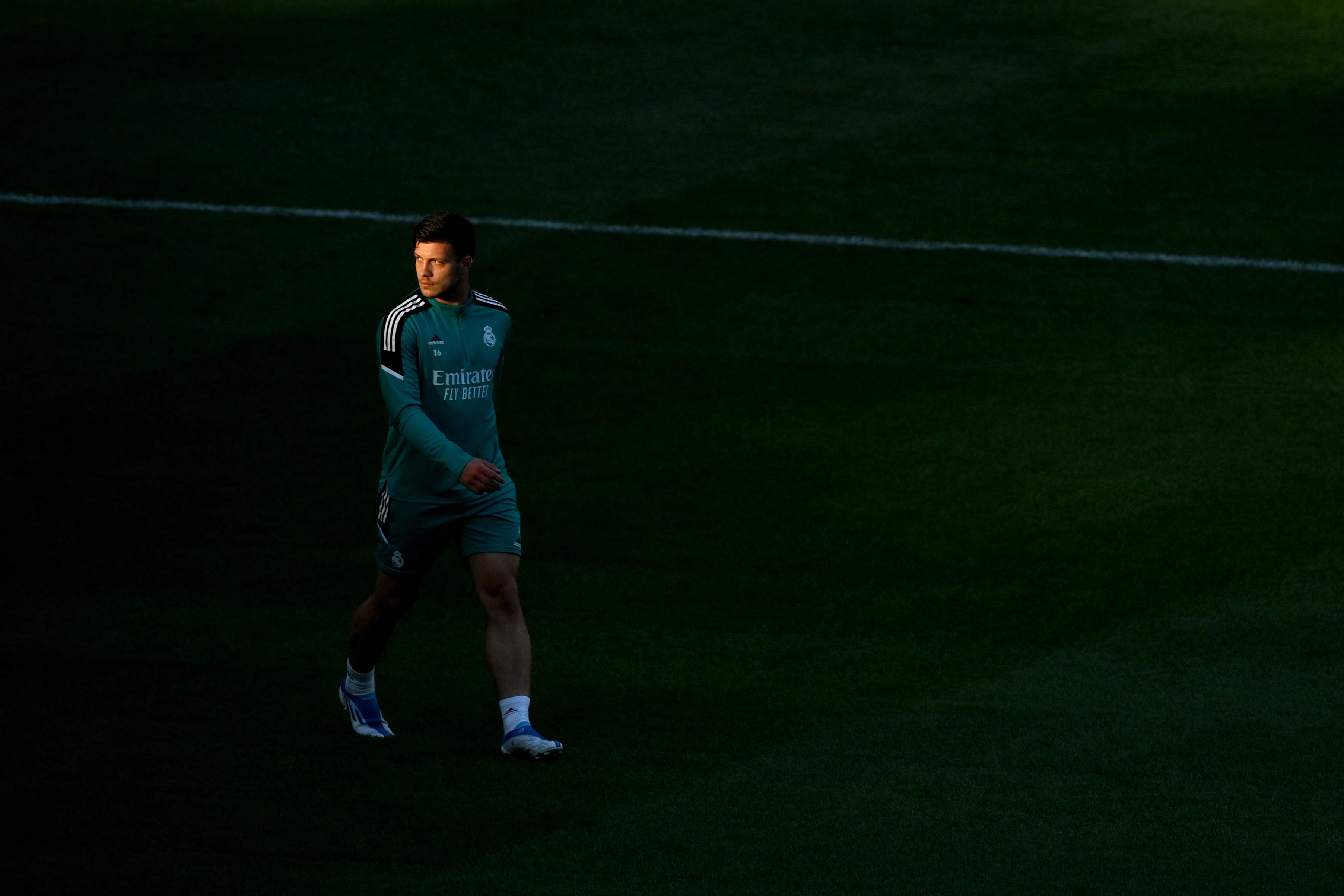 Luka Jovic, durante un entrenamiento con el Real Madrid