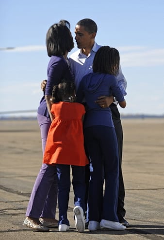 Obama ha estado acompañado de su familia en todo momento