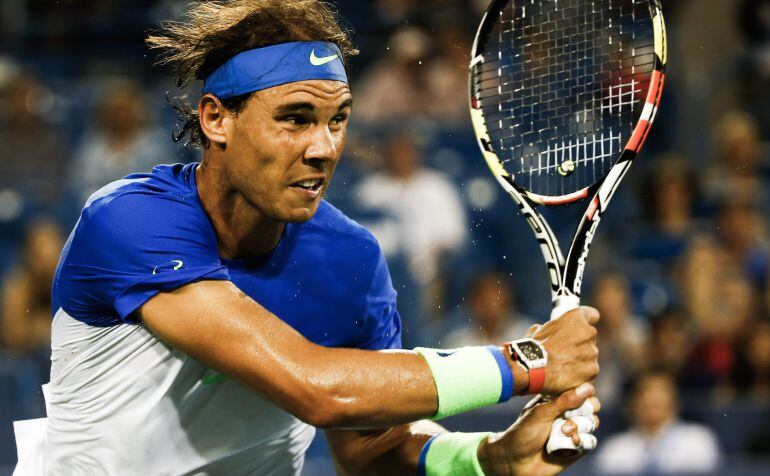 Rafa Nadal responde una bola en su partido de cuartos de final. 
 
 
 
 
 
 
 
 
 
 
 
 ,