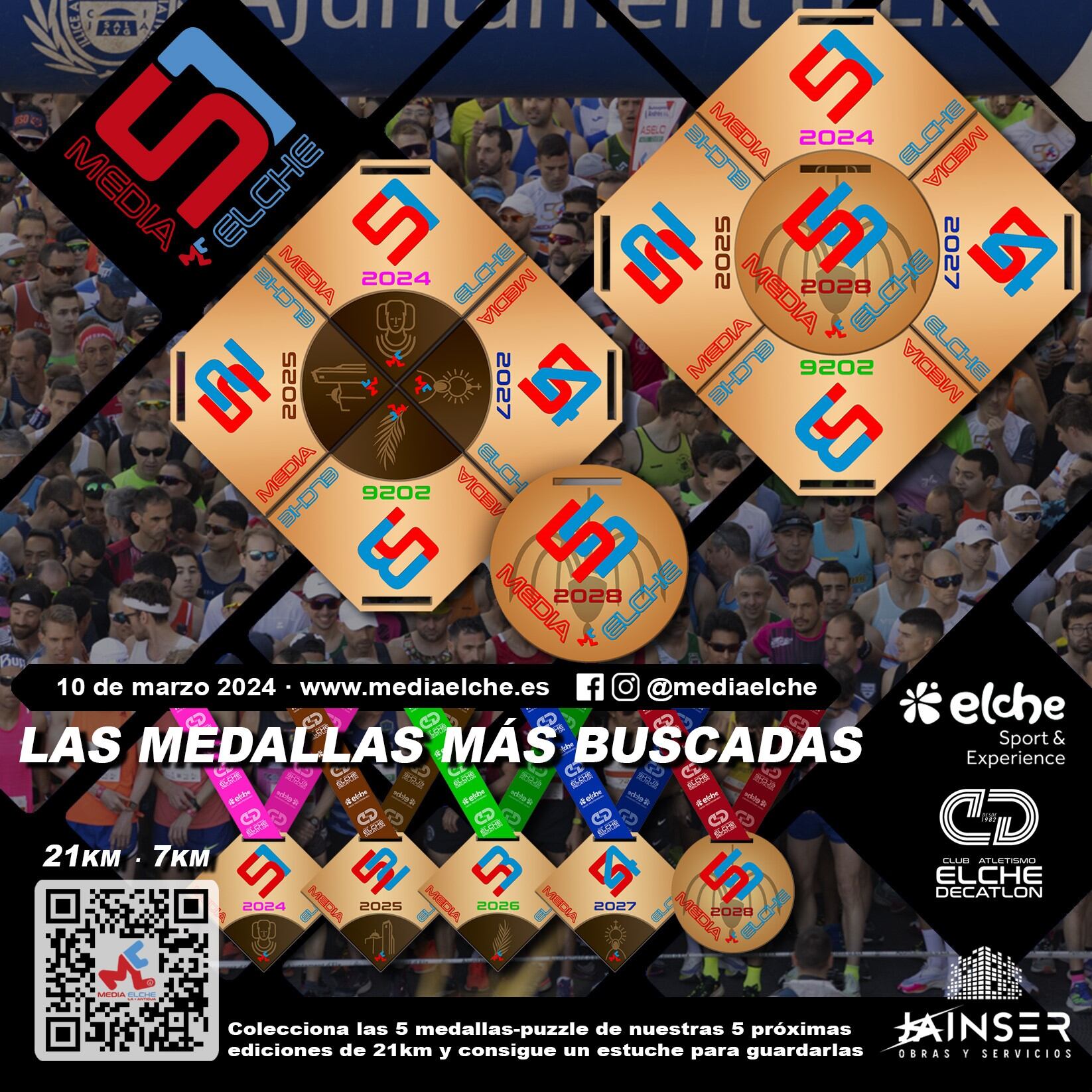 Medallas de la 51ª edición de la Media Maratón de Elche