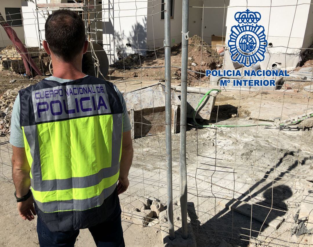 Una de las obras donde intervino la Policía.