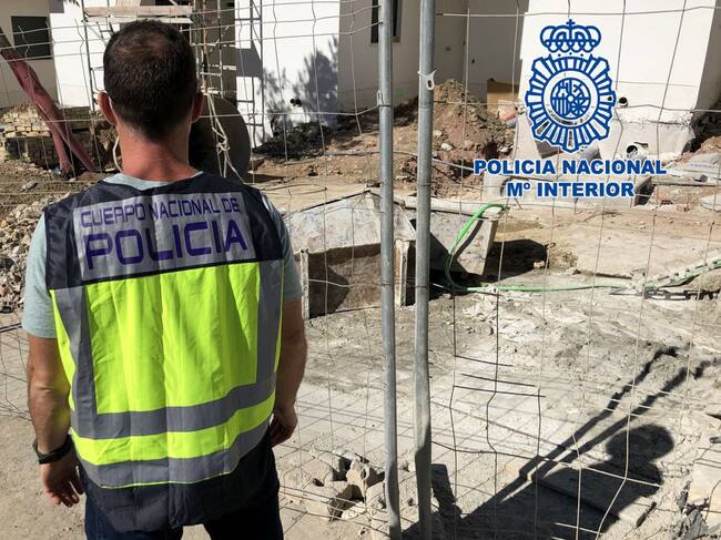 Una de las obras donde intervino la Policía.