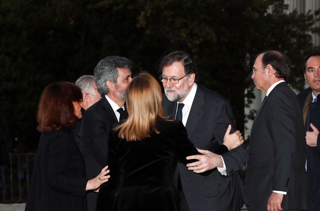 Mariano Rajoy durante un acto con los reyes de España