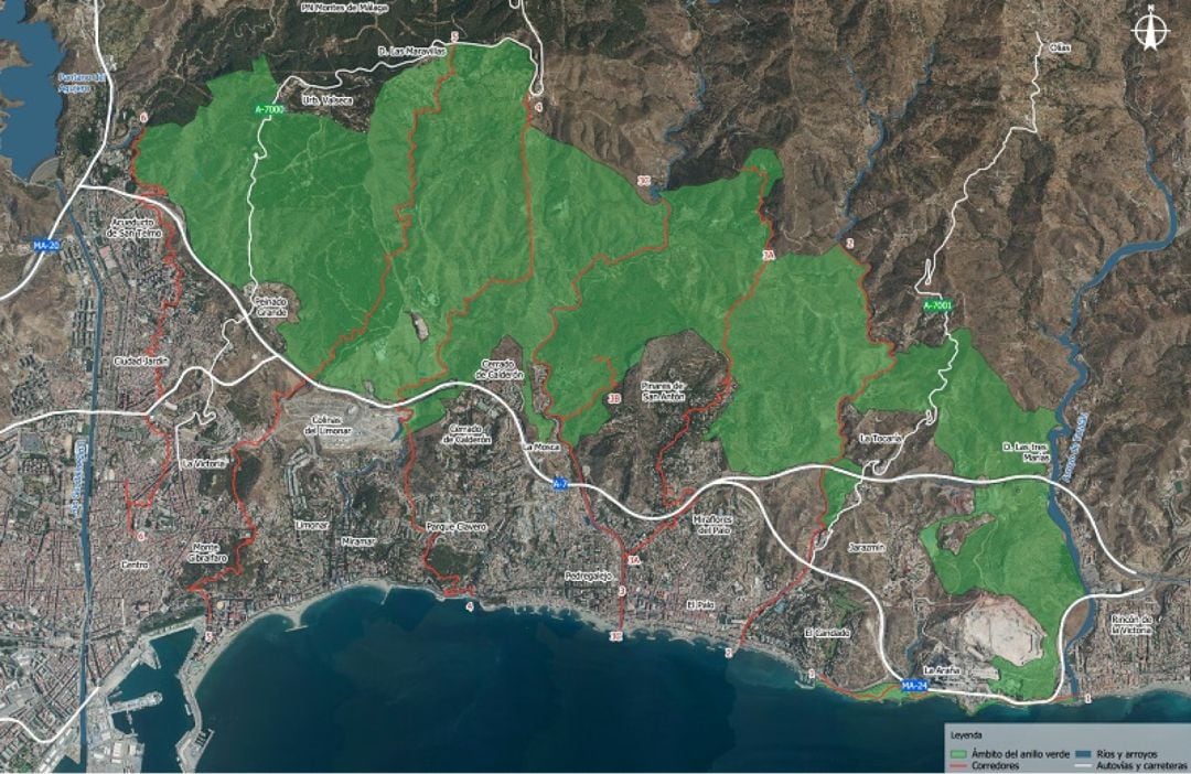 Imagen del proyecto del Anillo Verde al norte de la ronda