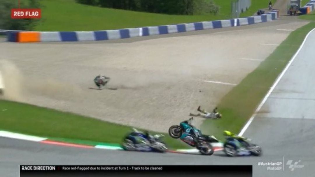 Momento del accidente en el GP de Austria. 