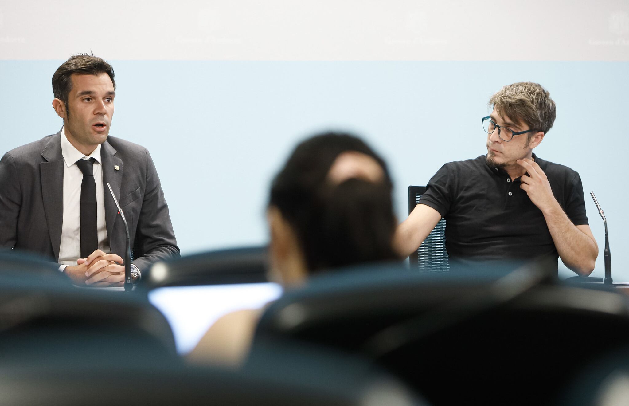 David Forné i Ferran Molí durant la compareixença.