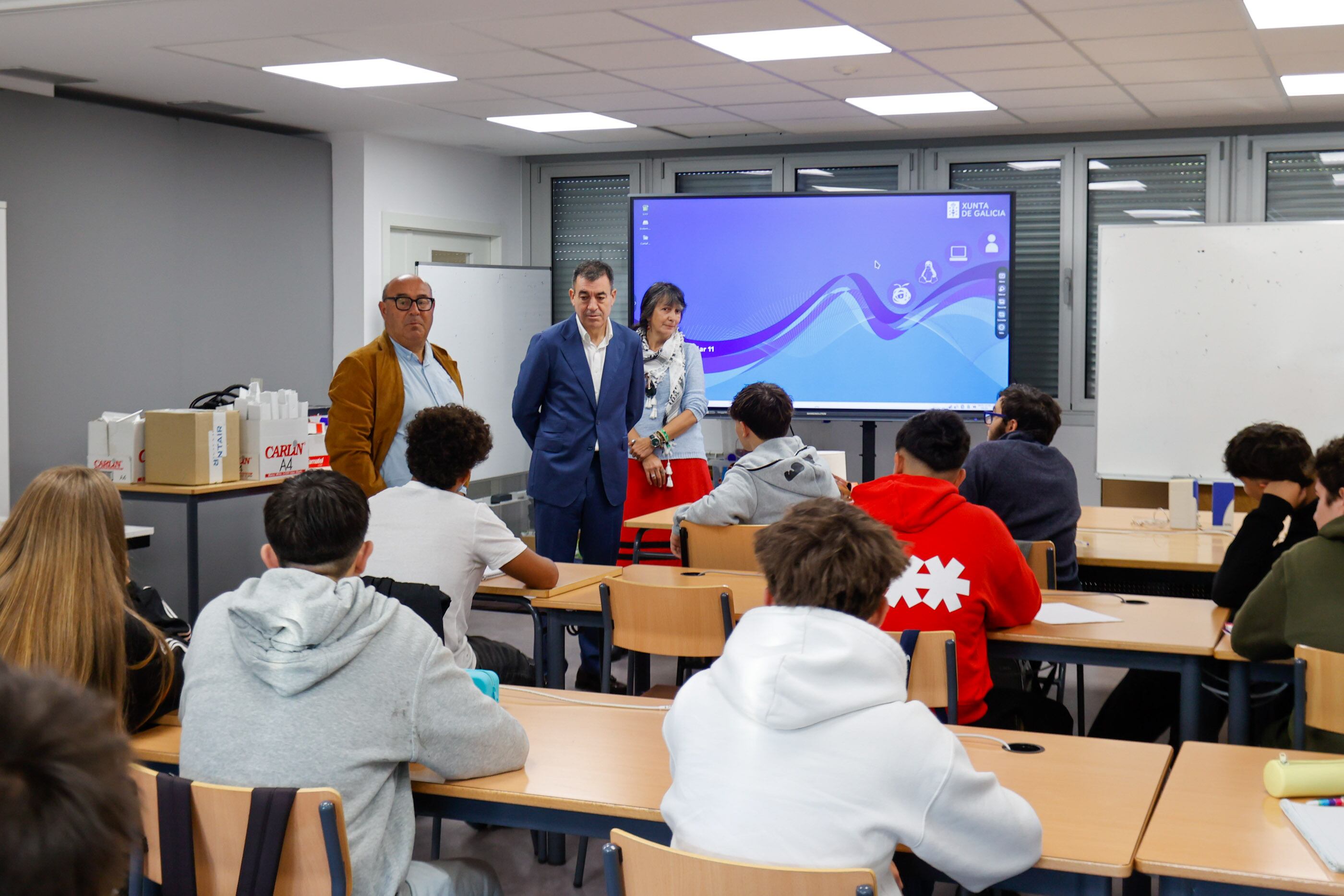 Román Rodríguez en el IES Pedro Floriani de Pontevedra