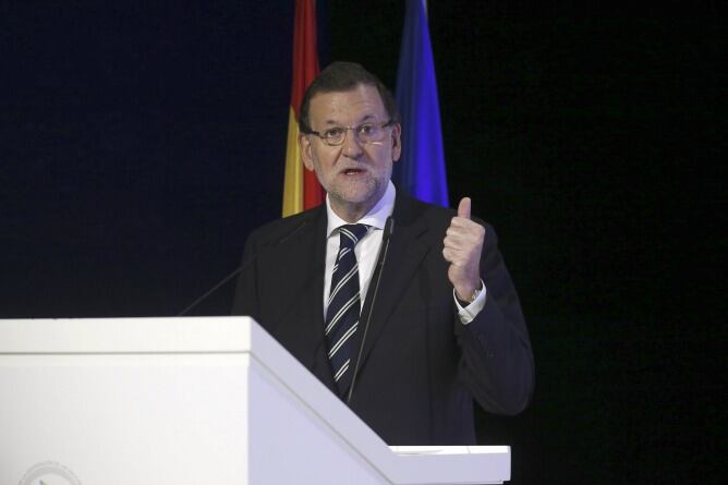 El presidente del Gobierno, Mariano Rajoy, durante una intervención en la inauguración, en Madrid, de la XXV Asamblea Plenaria del Consejo Empresarial de América Latina