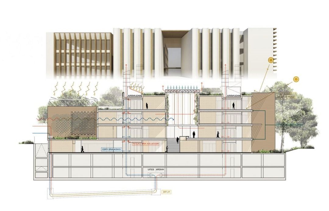 Recreación del primer edificio público de madera de España