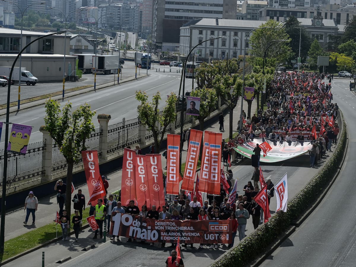 A Coruña se moviliza en el Primero de Mayo: salarios, vivienda y “no a la guerra”