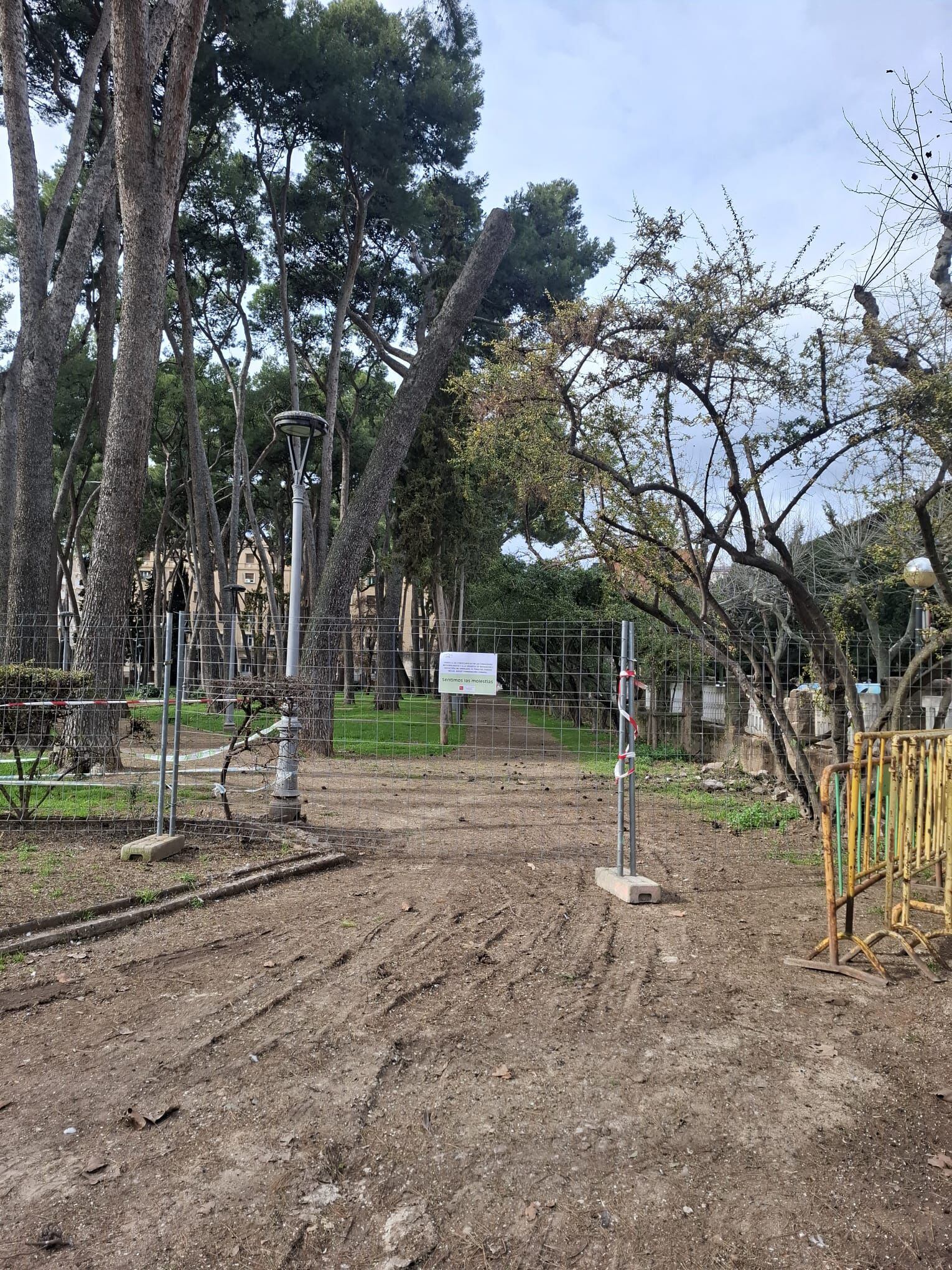 Cierre del pinar del parque Miguel Servet este miércoles en Huesca