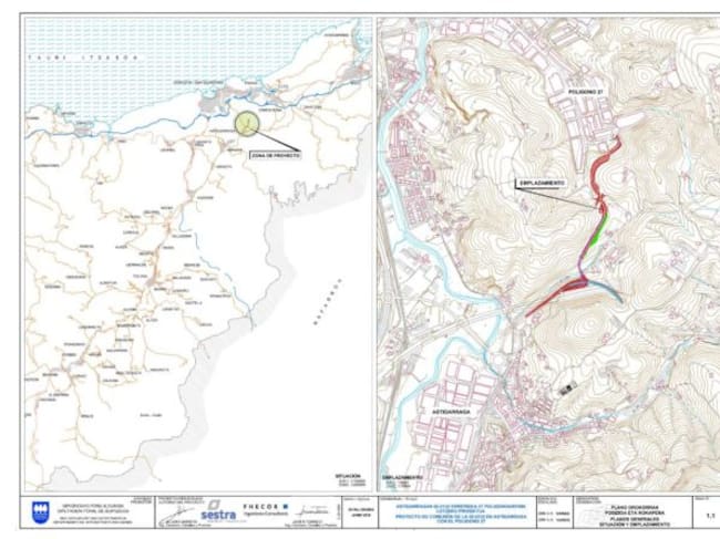 Planos generales en los que se muestra el lugar por el que irá el nuevo vial