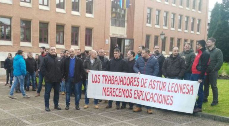 Una de las protestas de los mineros de la plantilla