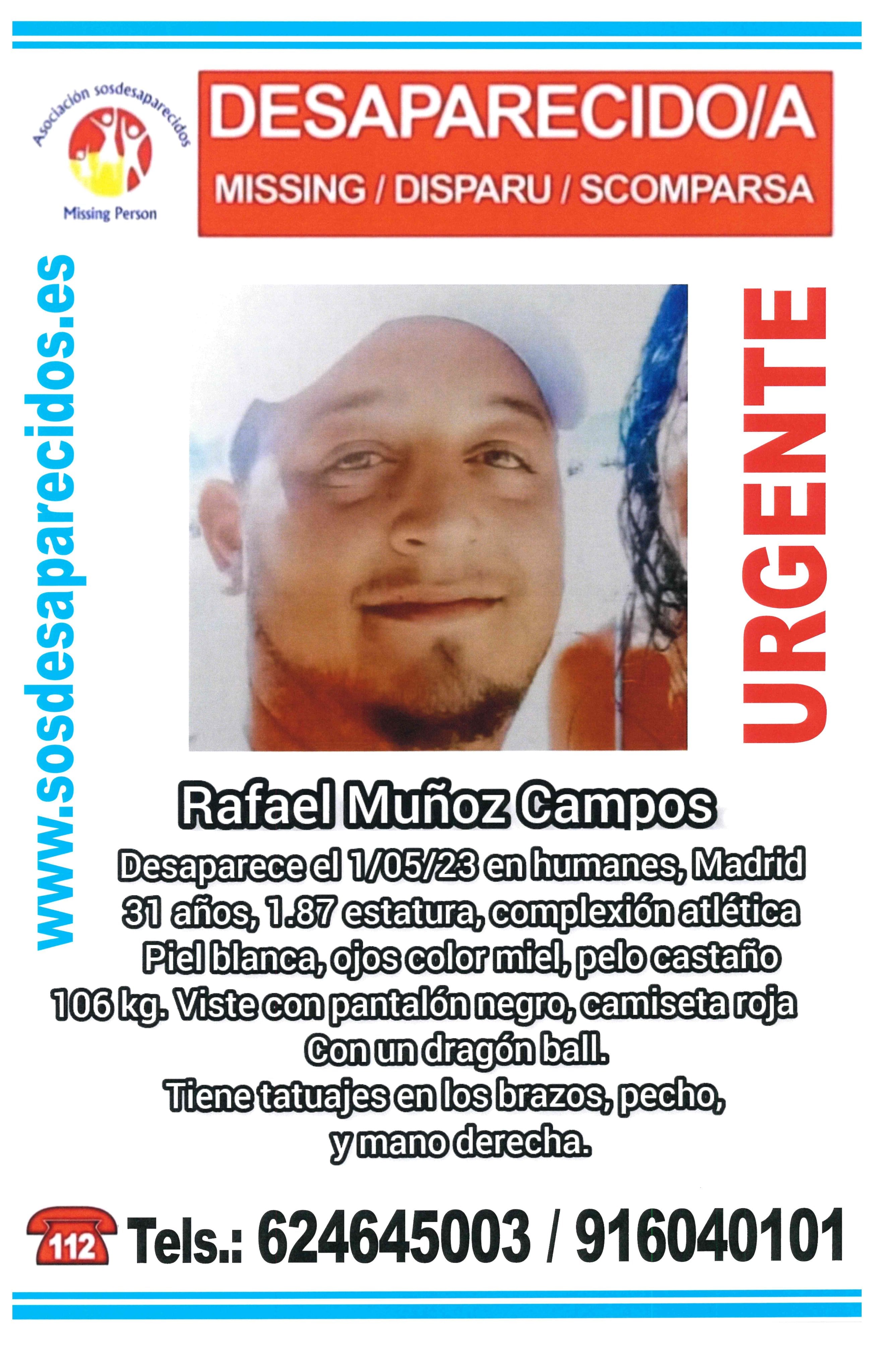 Imagen de Rafael difundida por la familia durante estas semanas de búsqueda