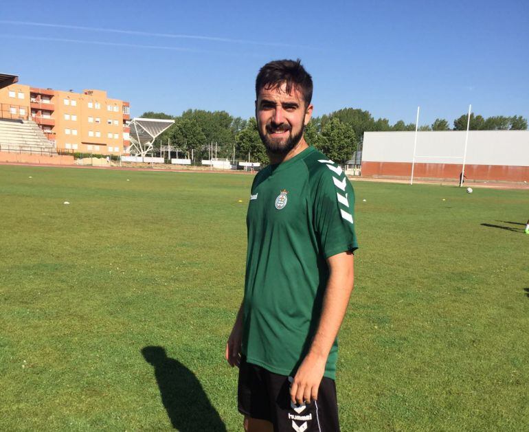 Iván Rubio en su primer entrenamiento con el Conquense