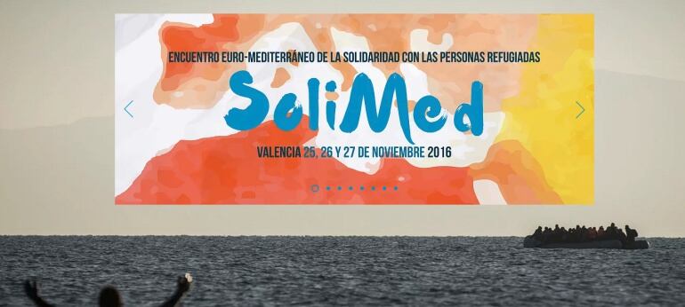 Cartel anunciador del Encuentro Euro-Mediterráneo de la solidaridad con las personas refugiadas