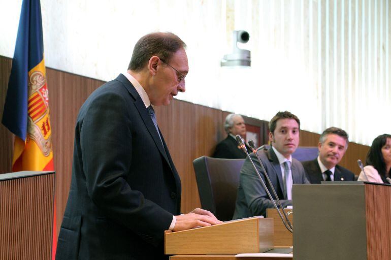 Josep Pintat, durant el seu discurs d'investidura. M.B. (ANA)