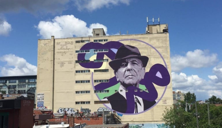 Mural dedicado a Leonad Cohen a cargo del artista Kevin Ledo