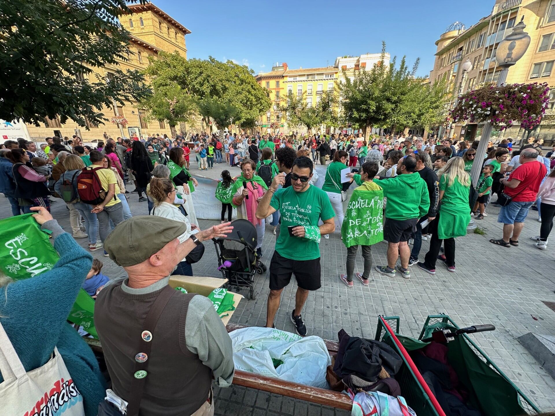 Manifestación en Huesca convocada por la Plataforma en Defensa de la Escuela Pública el pasado mes de septiembre de 2024