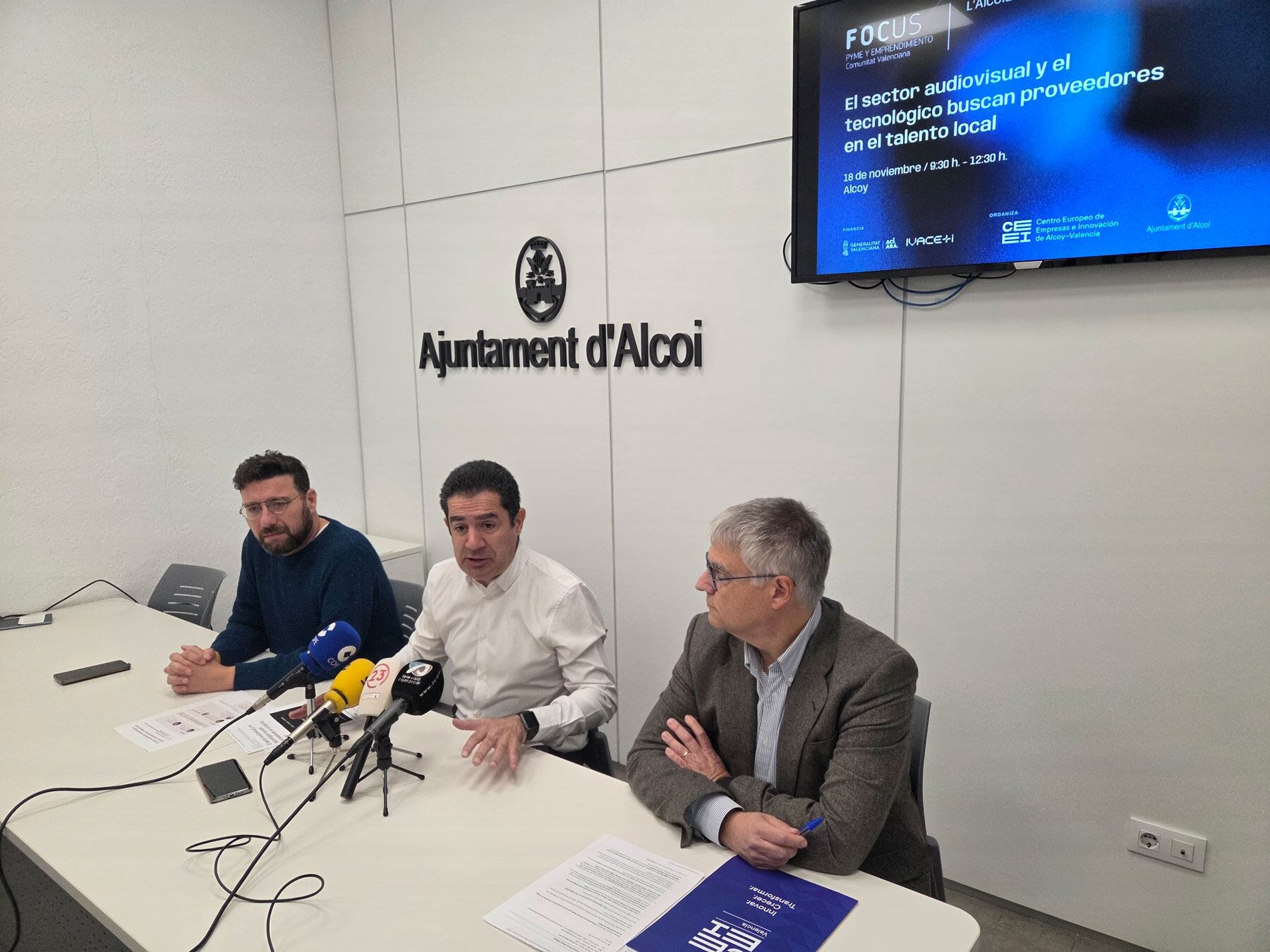 Àlex Cerradelo, Toni Francés y Ramón Ferrandis, durante la presentación del IX Focus Pyme