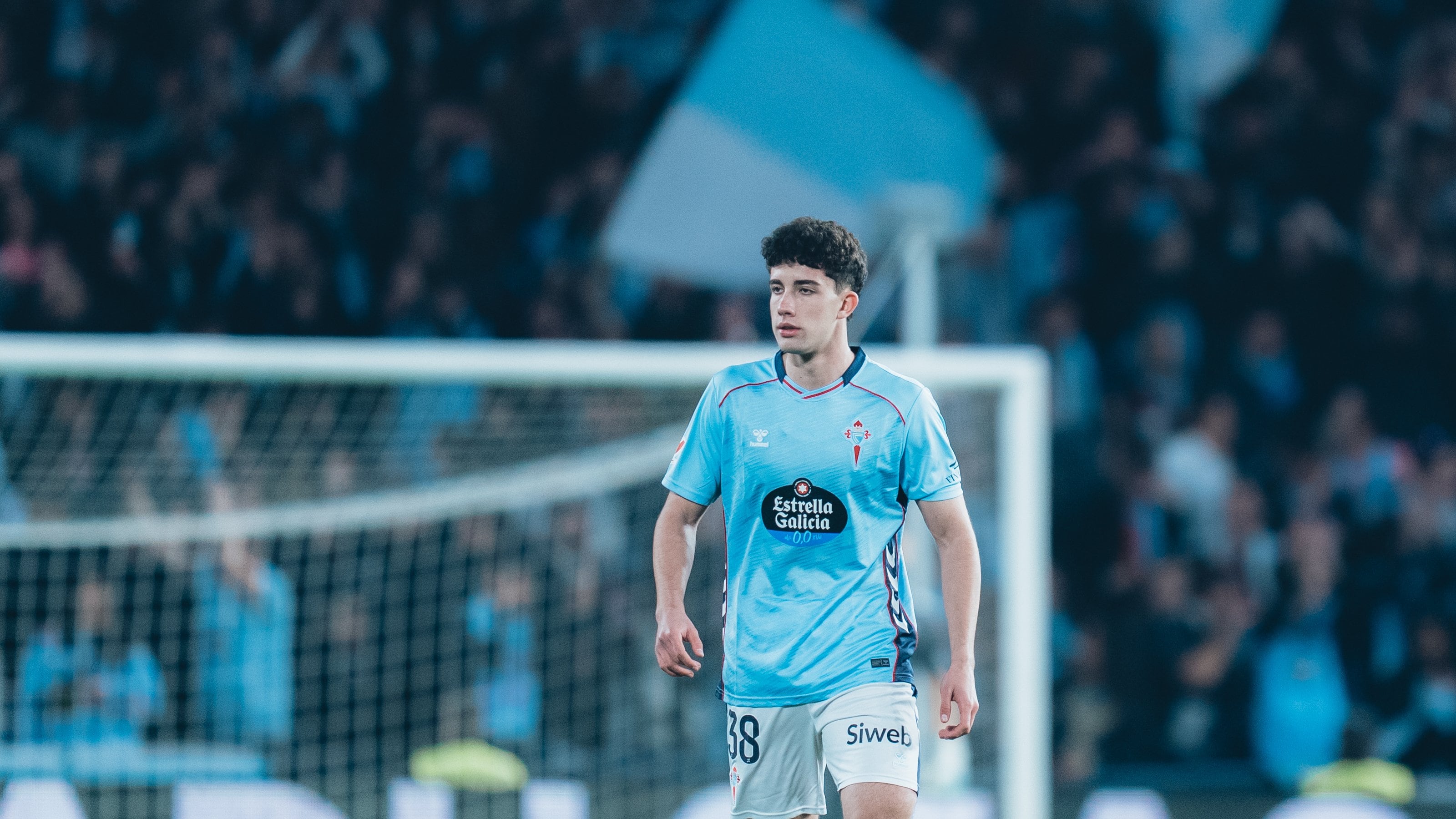 Hugo Burcio en Balaídos el día de su debut en Primera