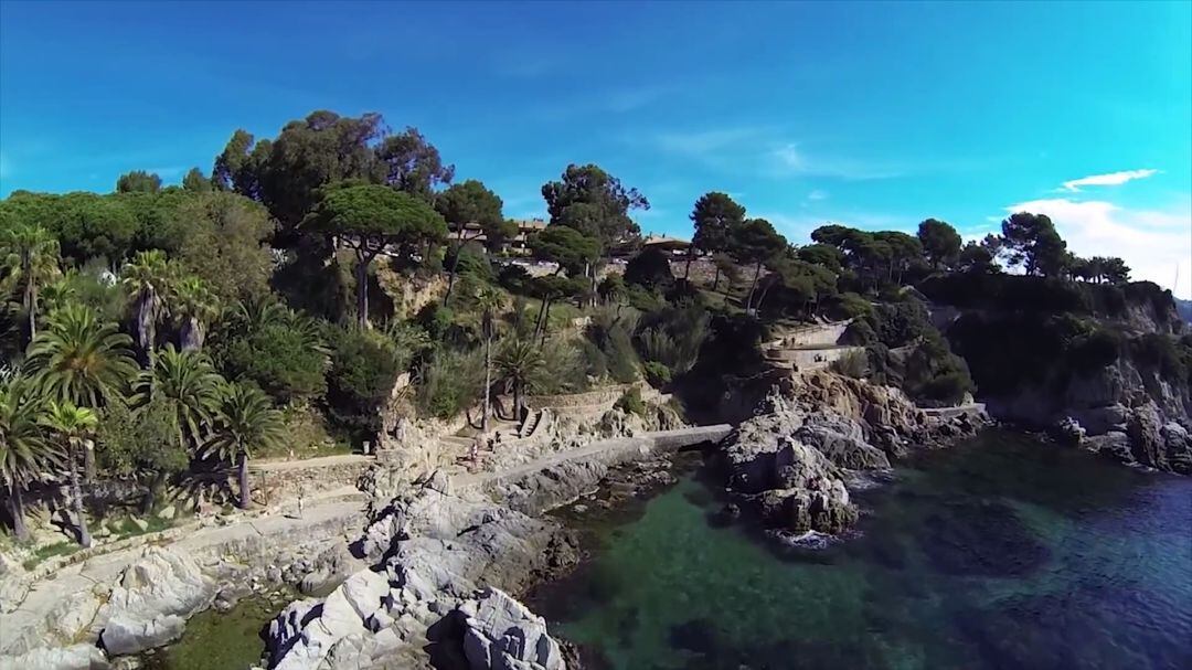 Imagen a vista de dron de la Cala Bany