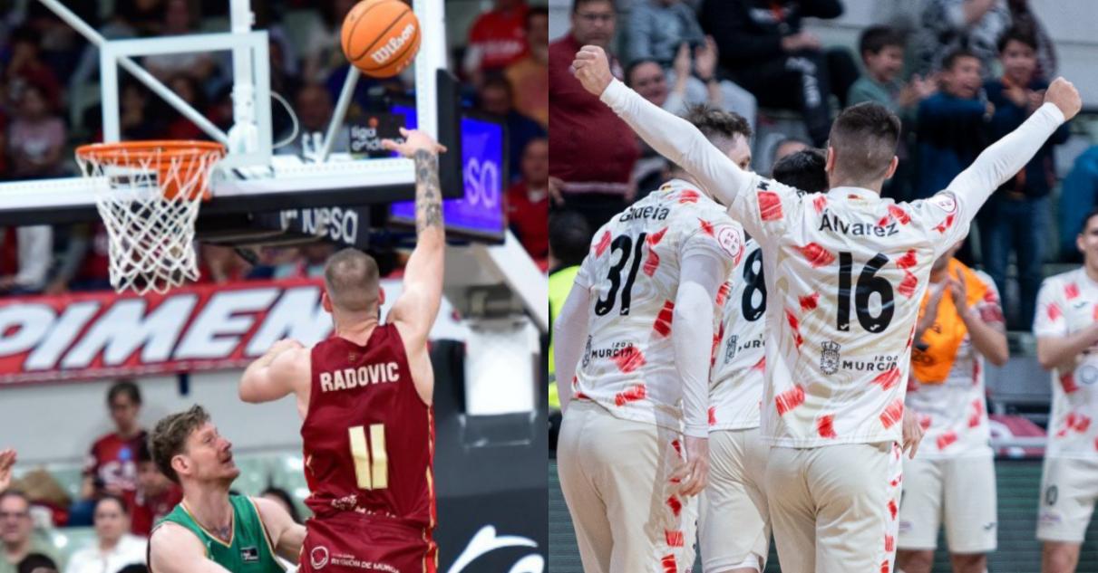 Fotos de ambos clubes en el Palacio