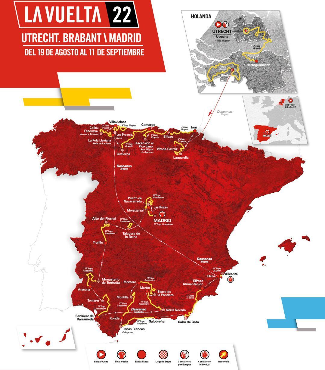 Este es el recorrido de la Vuelta a España 