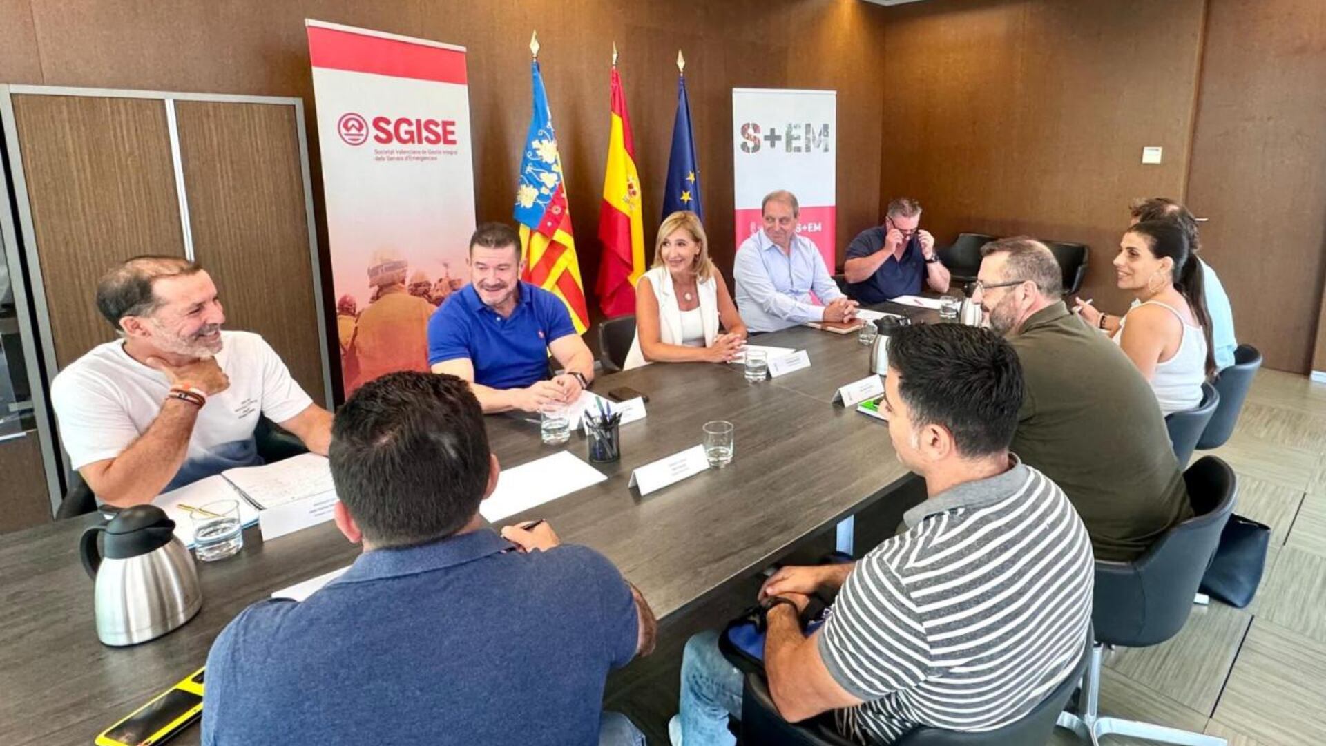 Reunión de la Conselleria de Interior con representantes sindicales de la SGISE en agosto de 2024