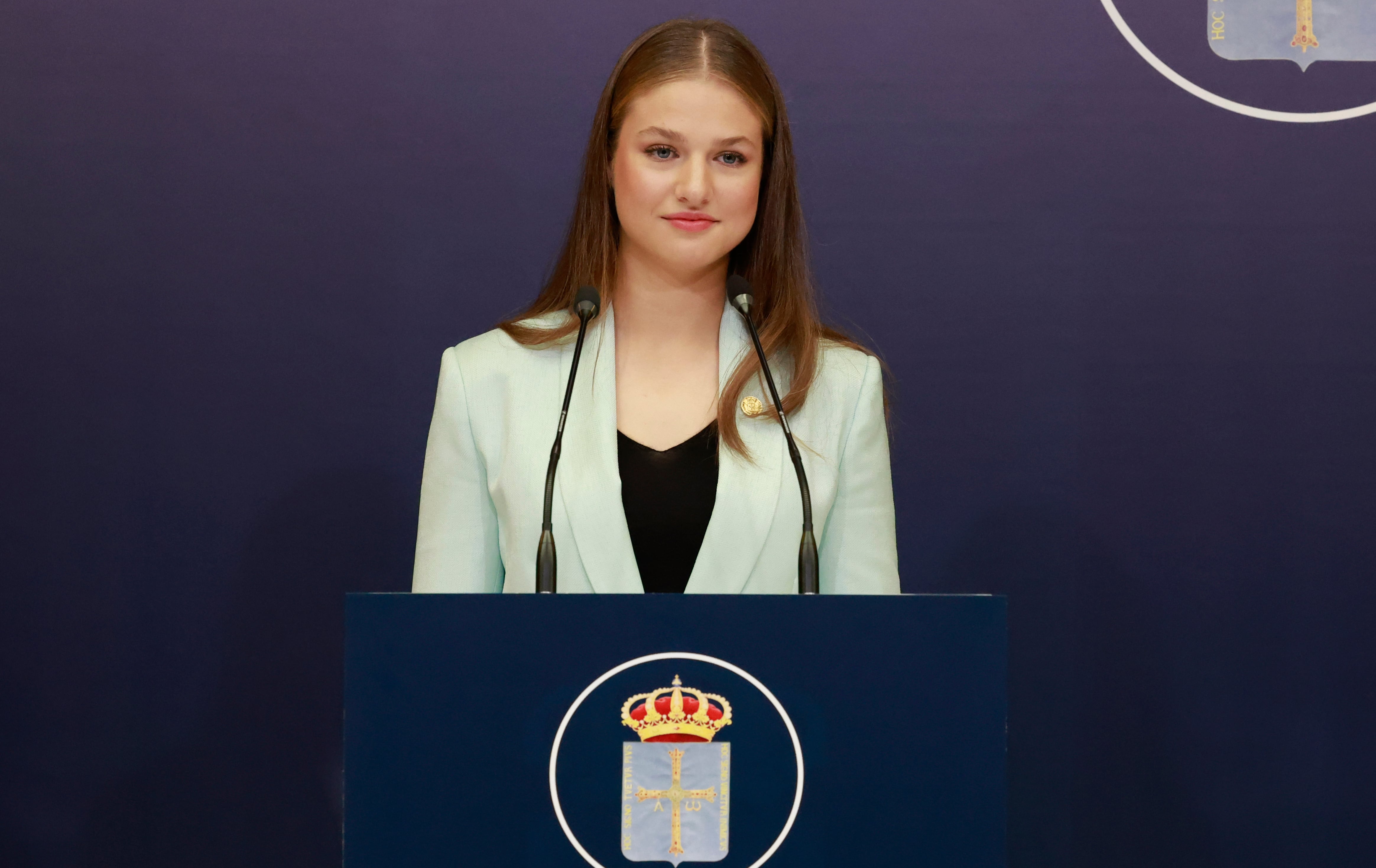 La Princesa durante su discurso en el acto de entrega de la Medalla de Asturias.