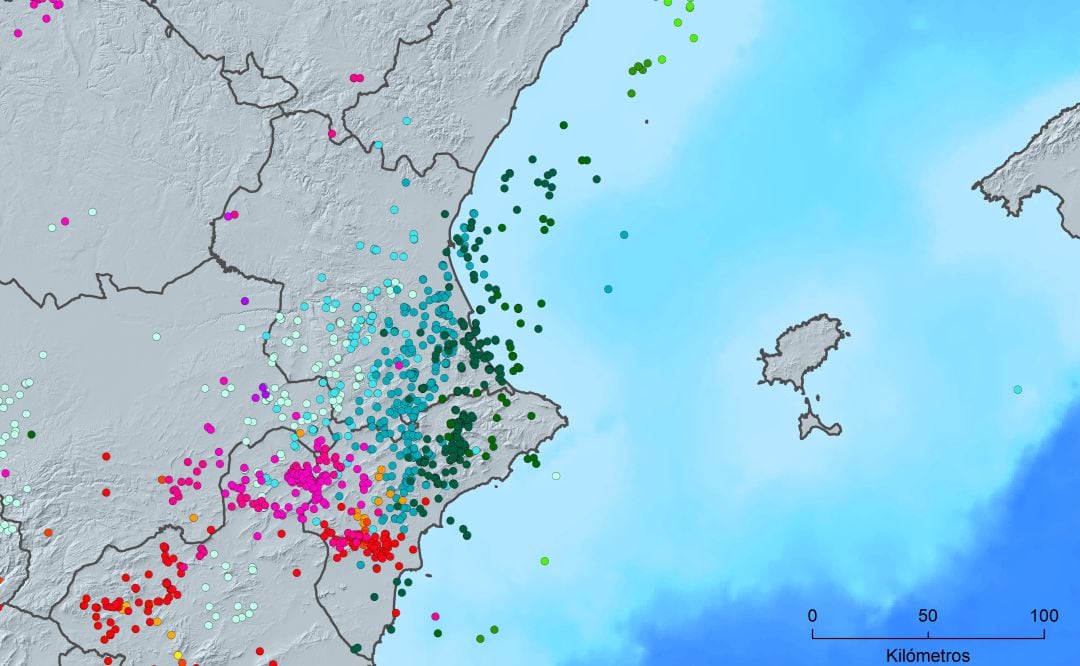 Más de 600 rayos en la madrugada del 26 de abril en la Comunitat Valenciana 
