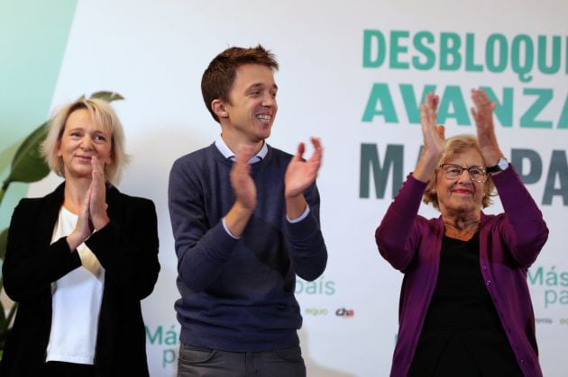 El candidato a la presidencia por Más País, Iñigo Errejón, durante el acto de clausura de campaña en Madrid.