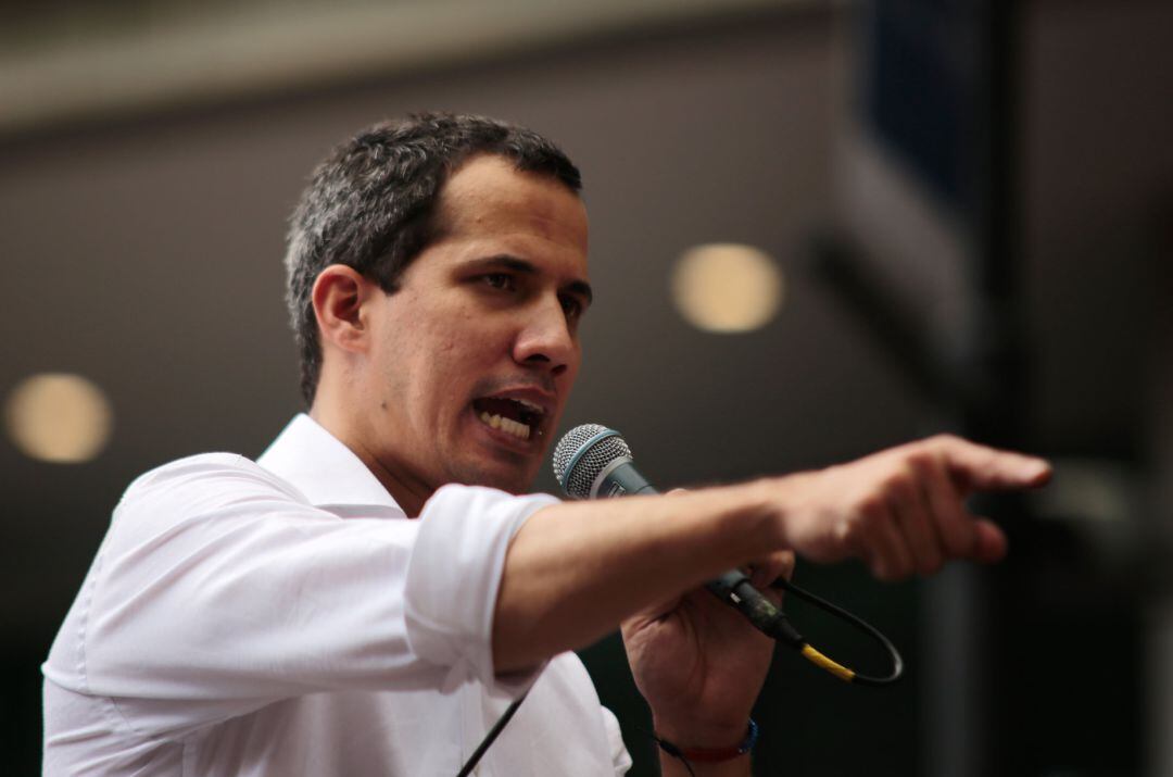 Juan Guaidó en una charla.