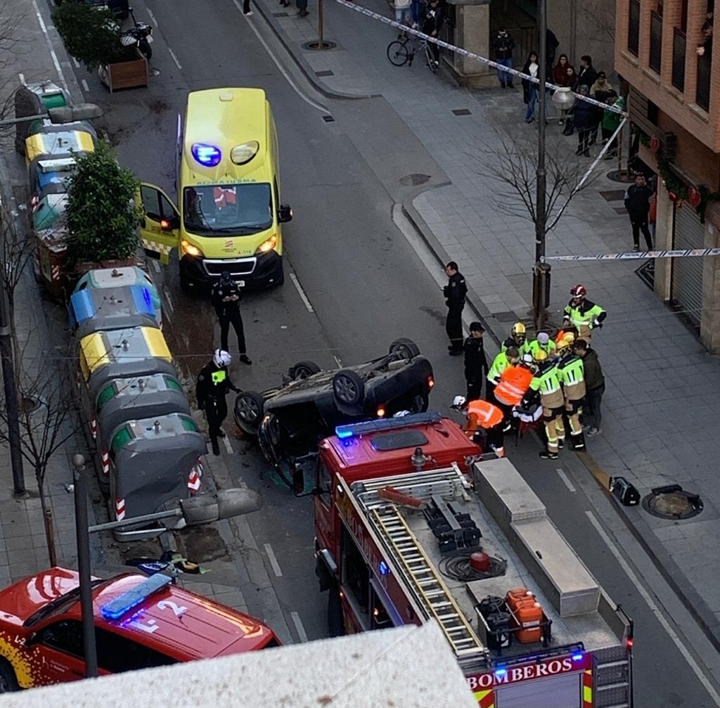 Imagen del accidente en la calle Zaragoza