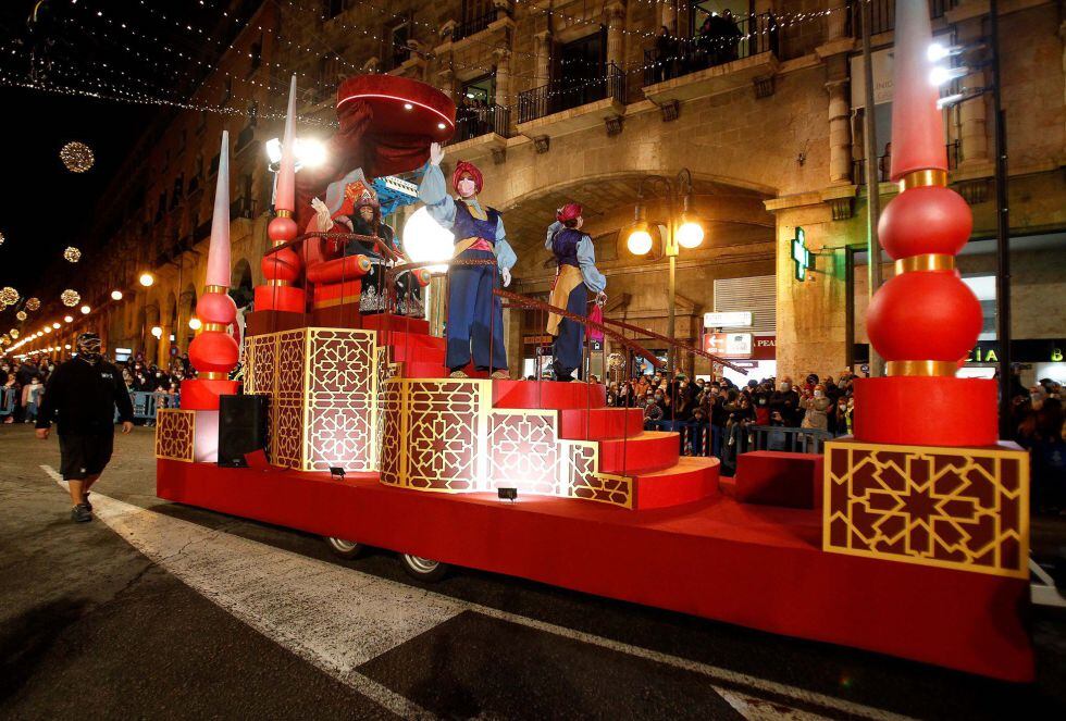 La carroza del Rey Gaspar durante la Cabalgata de Reyes 2022 en Palma de Mallorca.