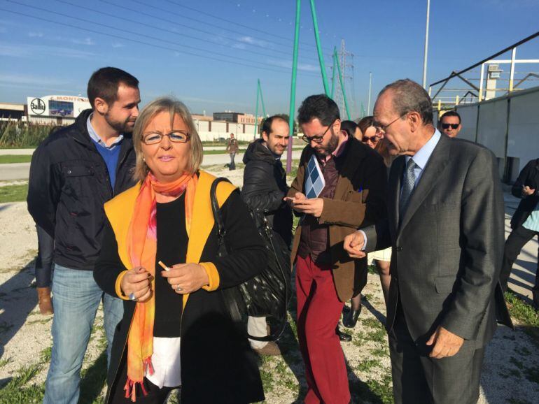 La concejala Teresa Porras y el alcalde, Francisco de la Torre, en un acto junto al recinto ferial