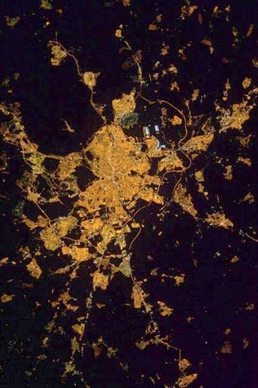 Imagen de Madrid de noche obtenida el 12 de febrero de 2012 desde la Estación Espacial Internacional