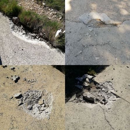 Más desperfectos en la pista del Mondúver tras la tormenta seca.