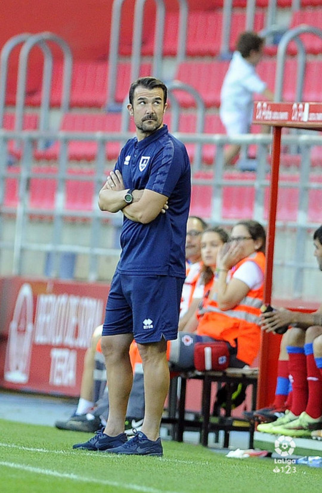 López Garai, durante el partido frente al Almería en Los Pajaritos.