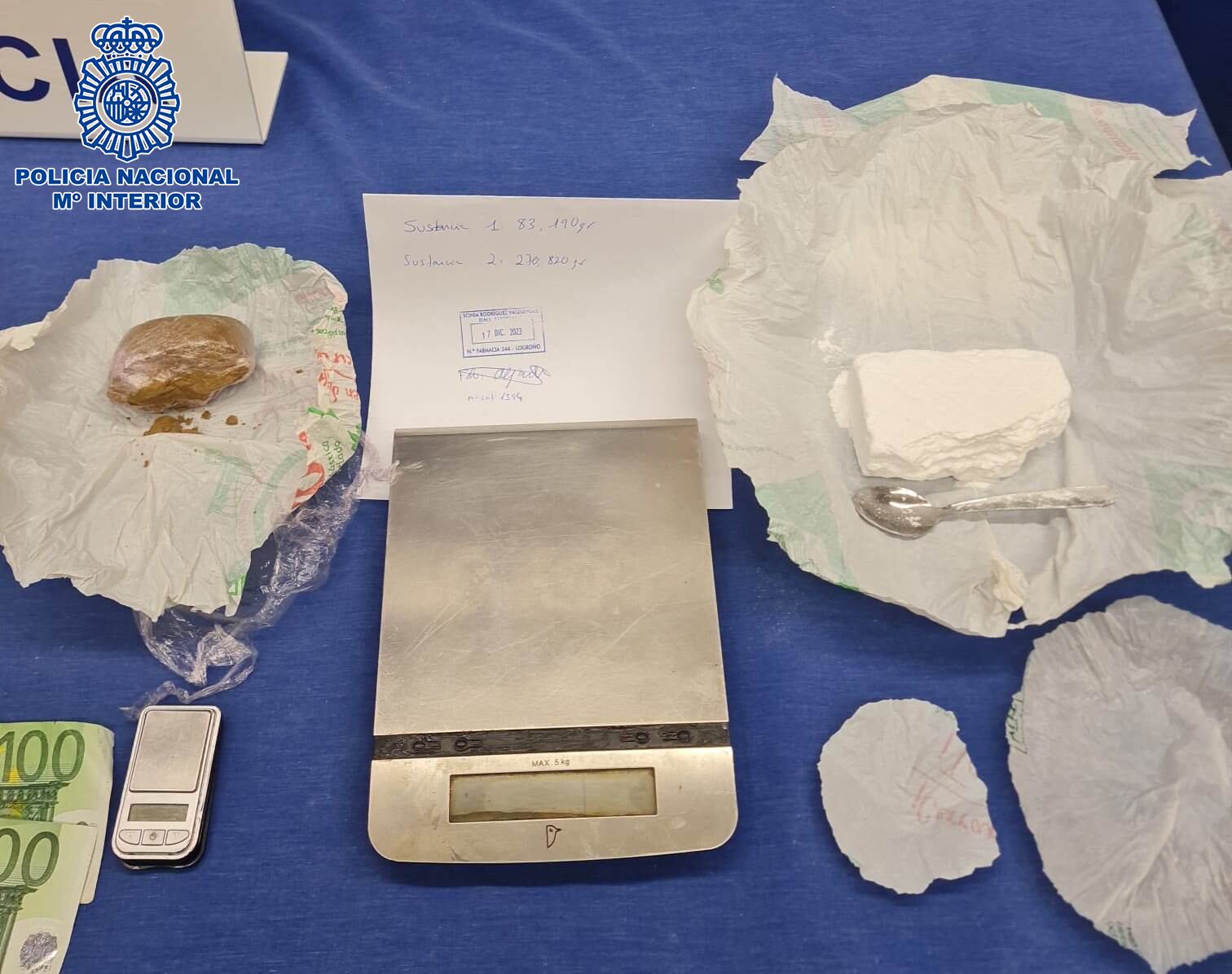 Detenido el dueño de un bar del centro de Logroño por vender droga para Navidad