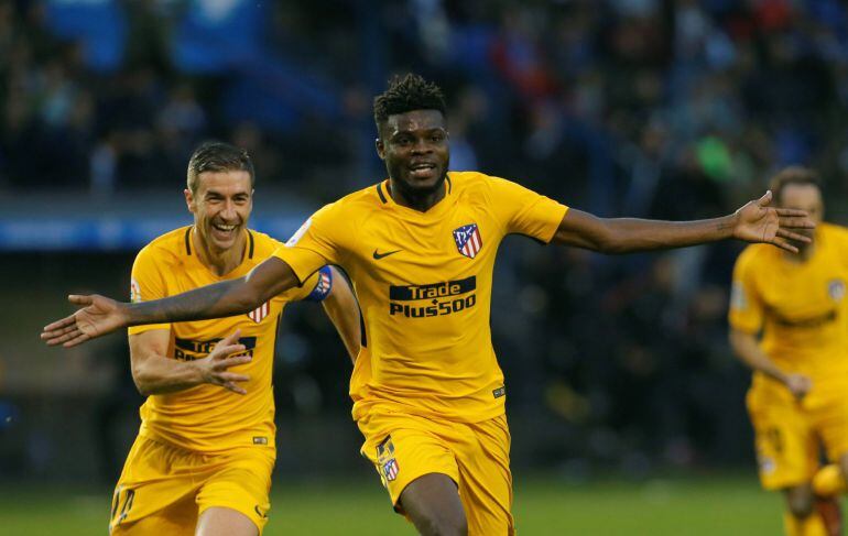 Thomas Partey celebra su gol ante el Deportivo