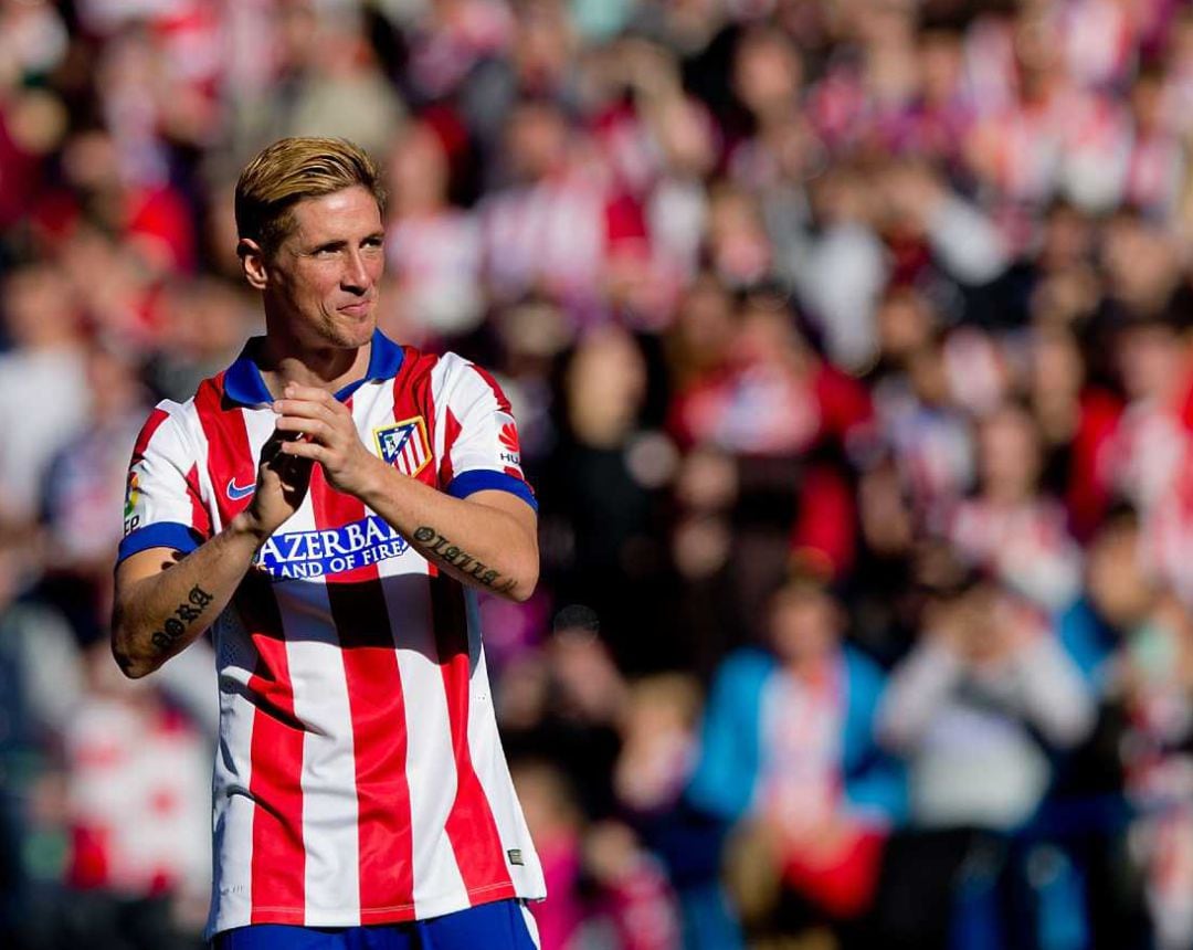 Fernando Torres, el día de su presentación en su regreso al Vicente Calderón como jugador del Atlético de Madrid.