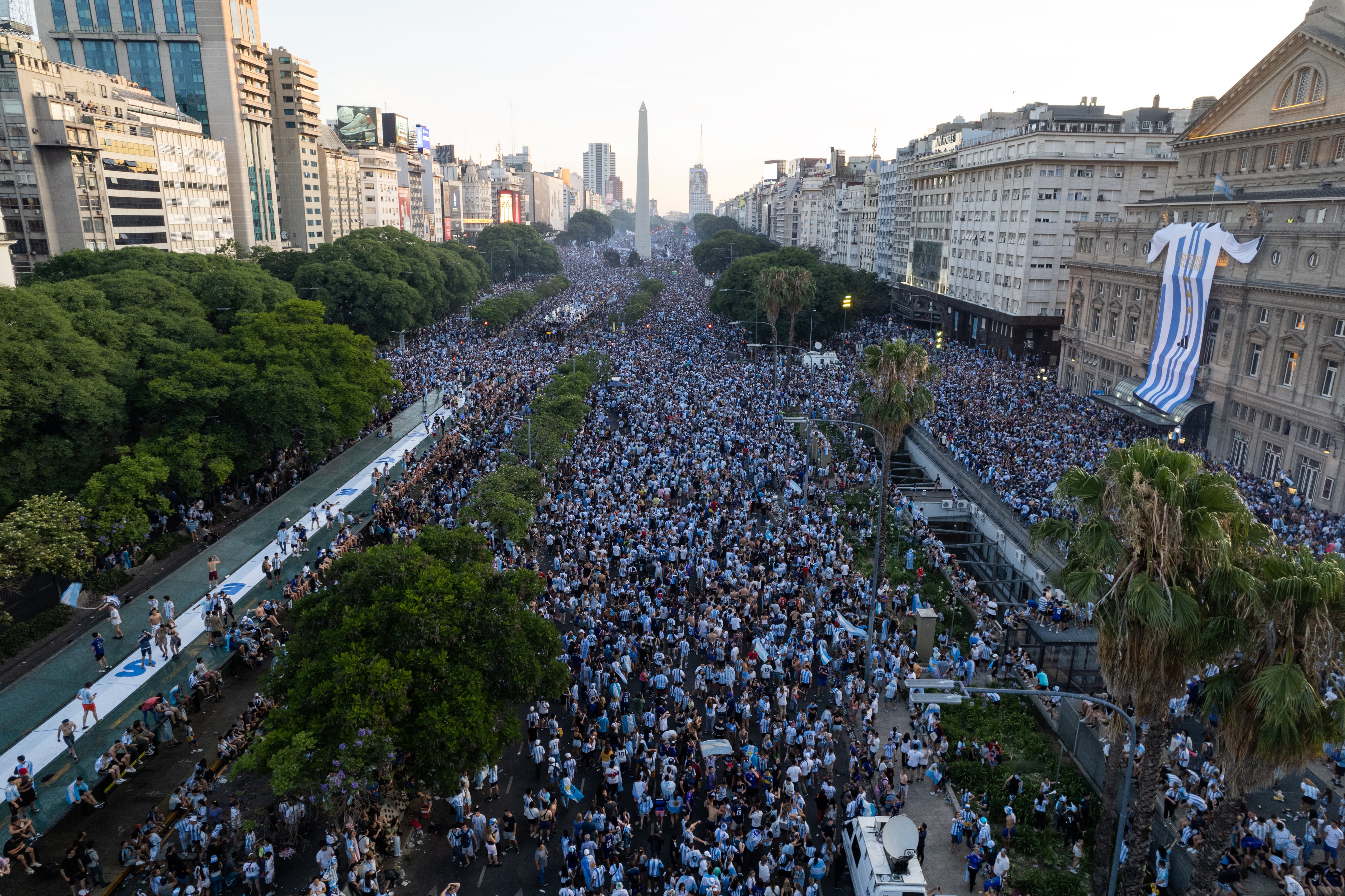 Celebración en Buenos Aires del Mundial conquistado por Argentina.